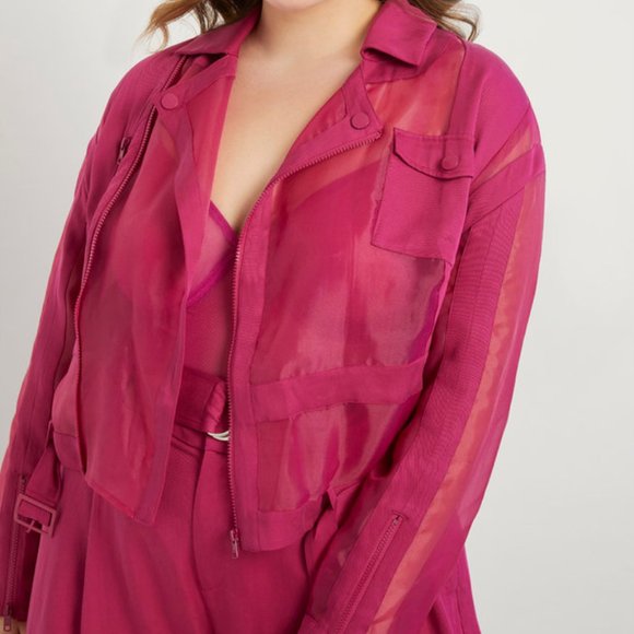 Eloquii Jackets & Blazers - Priscilla Ono x ELOQUII Sheer Moto Jacket